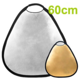 60cm Triangular reflector silver & gold with handle